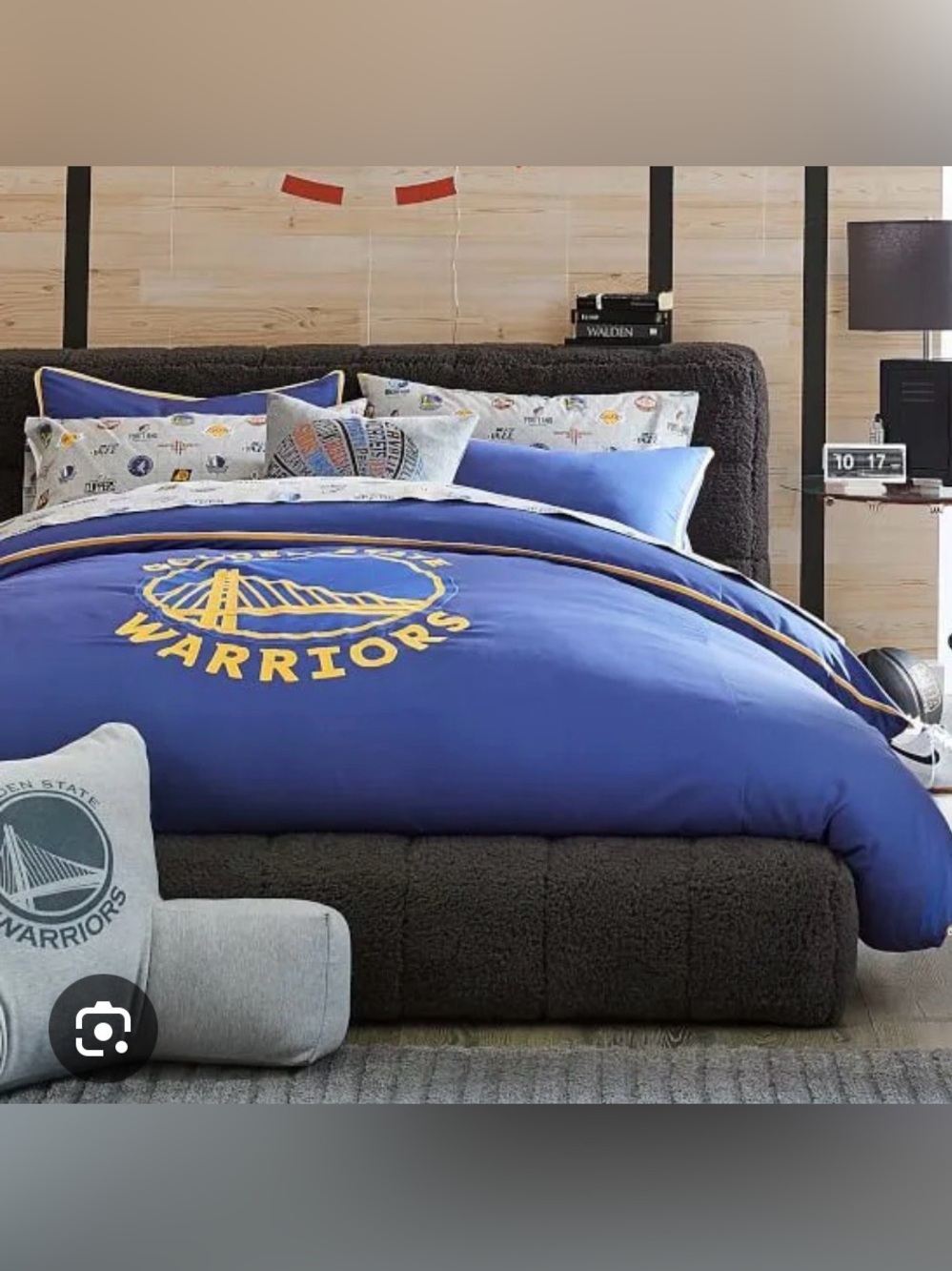 Pottery Barn Teen Warriors Blue and Yellow Duvet Cover